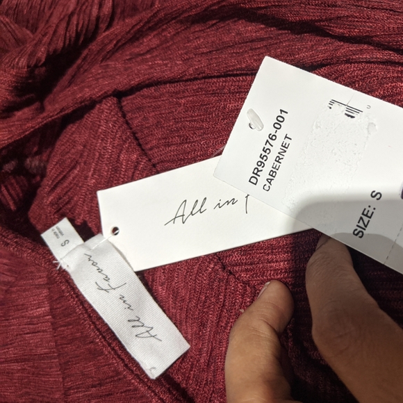 NWT All in Favor Dolman Plissé Midi Dress - Picture 5 of 6